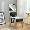 Geometric Long Back Dining Chair Cover Geometry Printed Stretch Spandex Elastic XL Banquet Party Europe Chair Slipcover Case