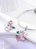 925 Sterling Silver Růžová Modrá Butterfly Dragonfly Charms Korálky pro ženy Vhodné originální náramek Diy šperky značkovací dívka