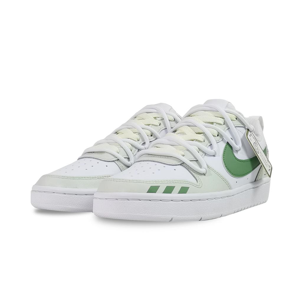 Nike Court Borough Low Top Skateboard Shoes GS White Green BQ5448-100(TeamEight-GS)