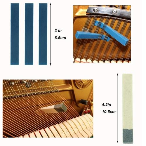 Ecloud Shop Piano Tuning Kit 16-Piece Tuning Tool Set with Tuning Wrench Hammer Mute Fork Screwdriver Belt Tweezers Clip for Beginners and Professiona