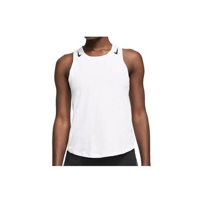 Logo Solid Color Round Neck Tank Top Women Tops White CJ2370-100