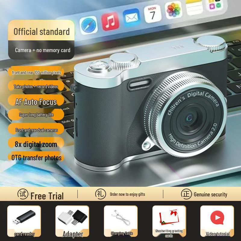 Zhao Lusi 9600W Pixel Dual Lens Cute Retro Digital Camera with Mobile Upload Capability for Students