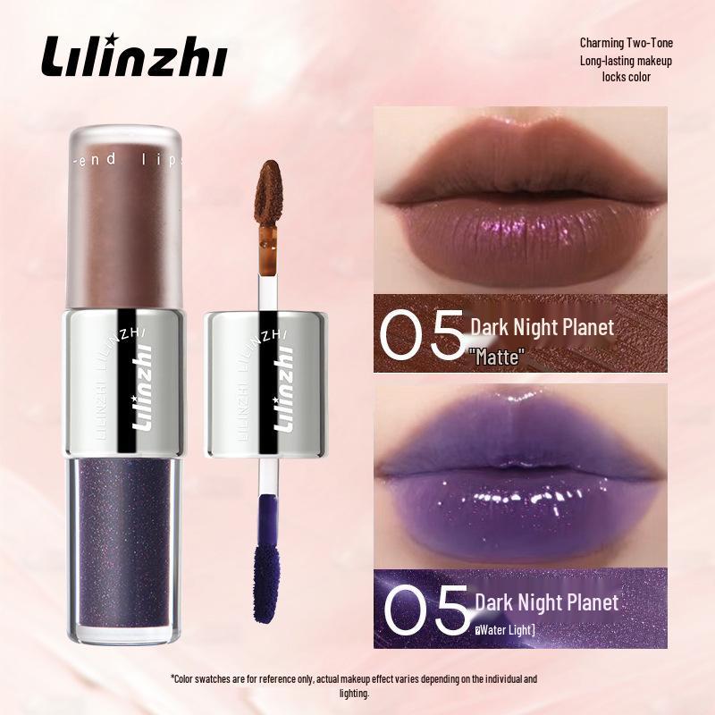 Lilinxhi Misty Party Dual Lip Glaze: Matt Spiegel & Weicher Nebel, Pigmentiert, Aufpolsternd, Nicht Verblassend.