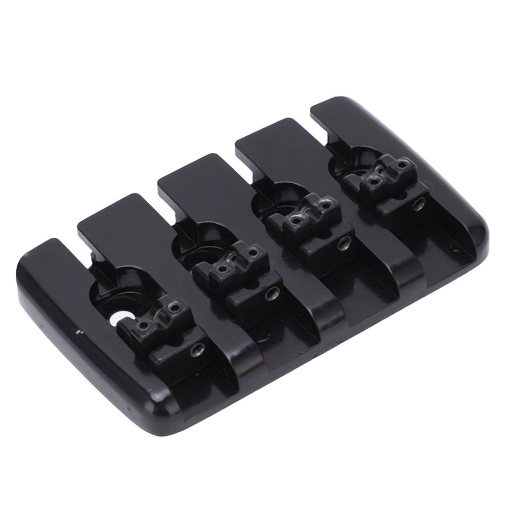 Guitar Bridge 4 String Metal Tailpiece Instrument Accessory Set Kit for Bass Black