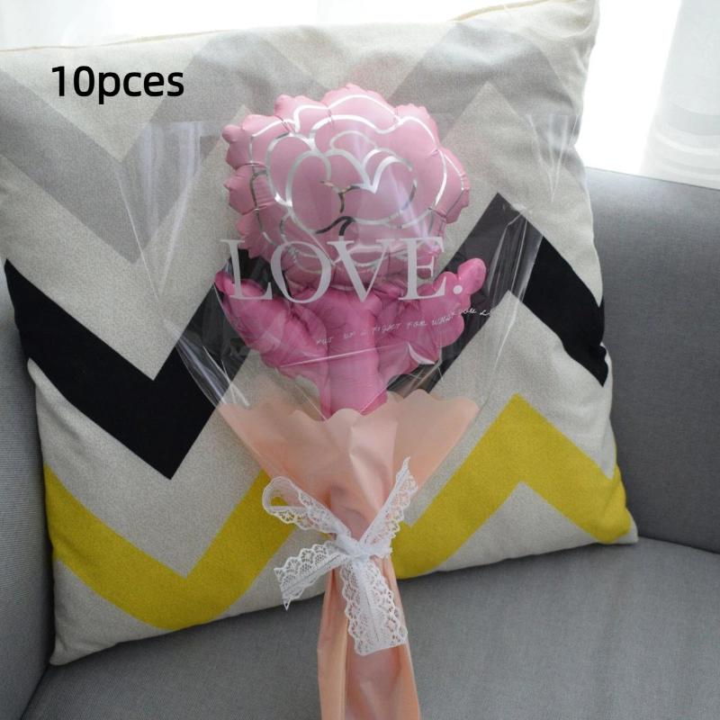 10Pcs Small Size Carnation Shaped Valentines Day Balloon Mini Rose Flower Balloons Mother's Day Baby Shower Party Decor