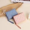 1Pc Fashi Embroidered Heart-Shaped Short Wallet, Heart Pattern Stitch Detail Coin Purse, Daily PU Leather Zipper Small Wallet
