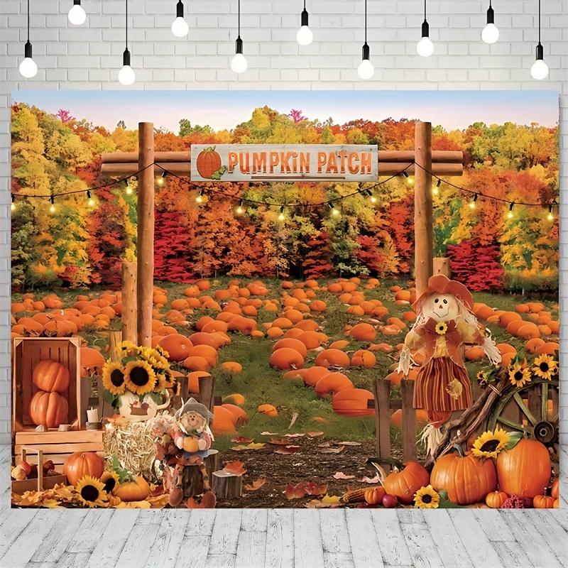 Autumn Pumpkin Field Photography Background Cloth, Party Decoration, Photo Shooting, Background Cloth Props