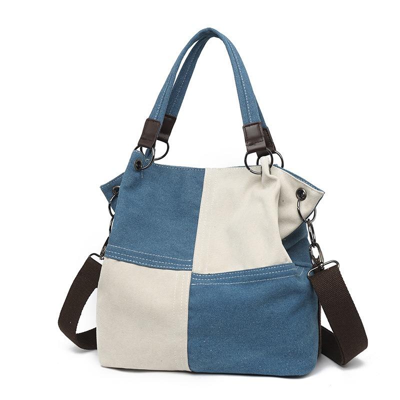 Tote Women's Bag New Canvas Retro Shoulder Bag Simple and Fashionable Versatile Women's Commuter Bag Large-capacity Messenger Bag