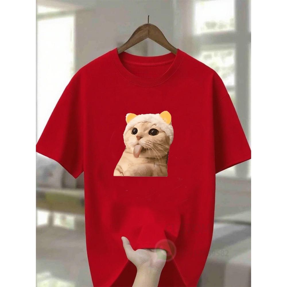 Funny Cat Graphics Vintage Unisexs Summer TShirt Casual Tshirts ONeck ShortSleeved Tee Tops Unisex Oversized Tshirts Streetwear