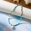 Beach Themed Colorful Shell Pendant Necklace for Women Pearl Star Crossbody Layered Collarbone Chain Jewelry Accessory