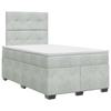 Box Spring Bed with Mattress Light Grey 120 X 200 Cm Velvet