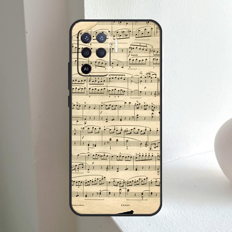 Music Score Musical Notes For OPPO A6 A5 Pro A15 A17 A77 A16 A76 A96 A18 A38 A58 A78 A98 A54 A74 A94 A40 A60 A80 Case