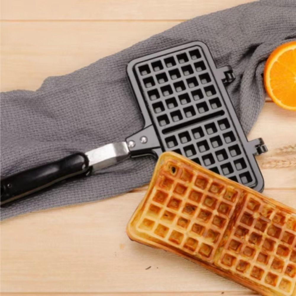Rectangle Waffle Mold Pan Cast Aluminum Toast Frying Pan Cake Maker Sandwich Maker  Stove Top