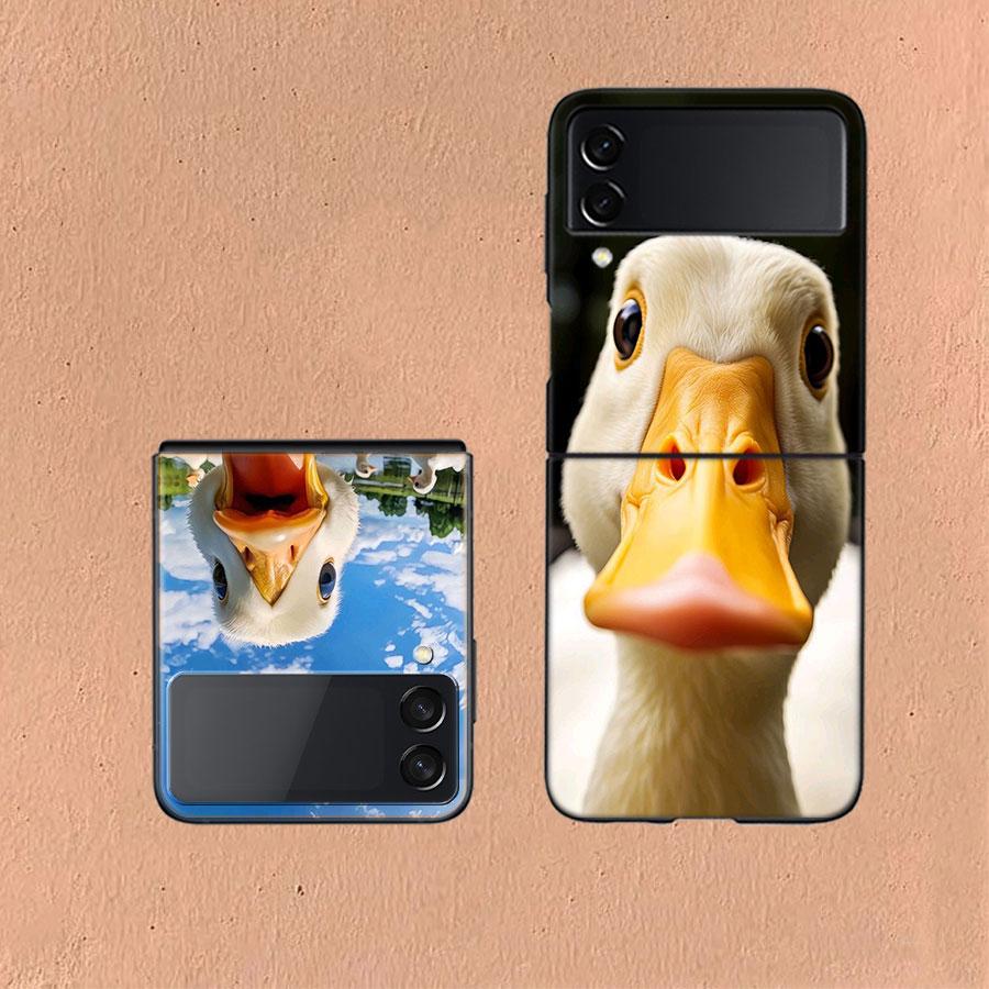 Yellow Duck Phone Case For Samsung Z Flip 6 7 5G Galaxy Z Flip 5 4 3 5G Cases Shockproof Hard Cover TPU