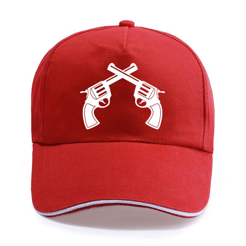 New Summer Double Gun Shooting Pistol Print Cap Unisex Women Unisex Cotton Hat Snapback Hats Trucker Cap SunHats