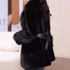 2024 Women's Real Mink and Fox Fur Winter Coat: Simple and Fashionable High-End Design