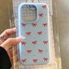 Custodia per Telefono Opaca con Stampa Fiocco Rosso Carino per iPhone 17 Air 16 15 14 13 12 11 Pro Max X XS XR 7 8 Plus 16E SE2 Cover Antiurto