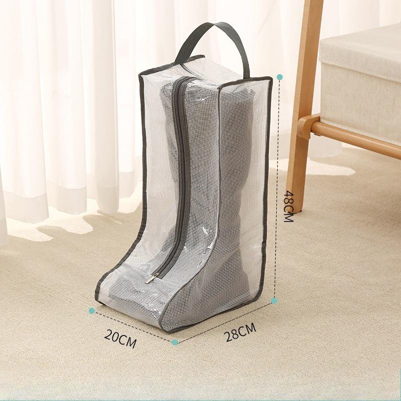 Stiefel-Aufbewahrungstasche, wasserdicht, staubdicht, transparent, Schuh-Schutztasche, mit Reißverschluss, tragbar, Stiefeltasche, Haushalts-Reise-Aufbewahrung