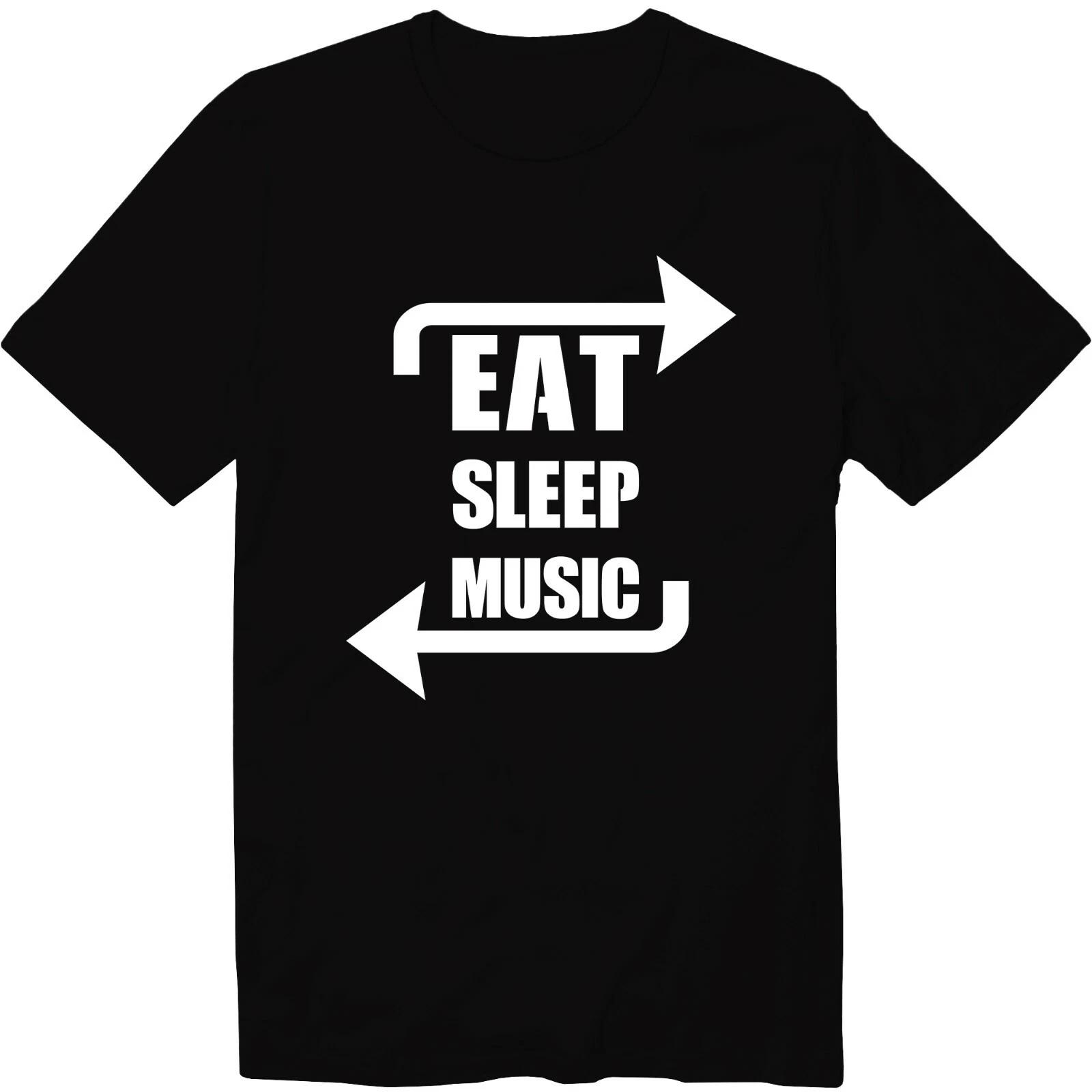 Eat Sleep Music Repeat Shirt Music Life Funny Unisex Crew Neck T-Shirt Music Tee S