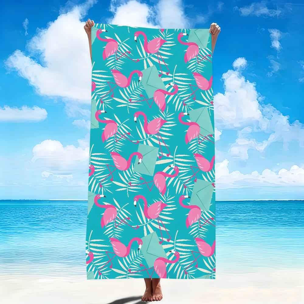 Mode Kunst modern Flamingo Tropisch Handtuch Weiche Strandhandtücher Schnelltrocknend Poolhandtuch für Reise Fitnessstudio Baden Spa Camping Sport Geschenk