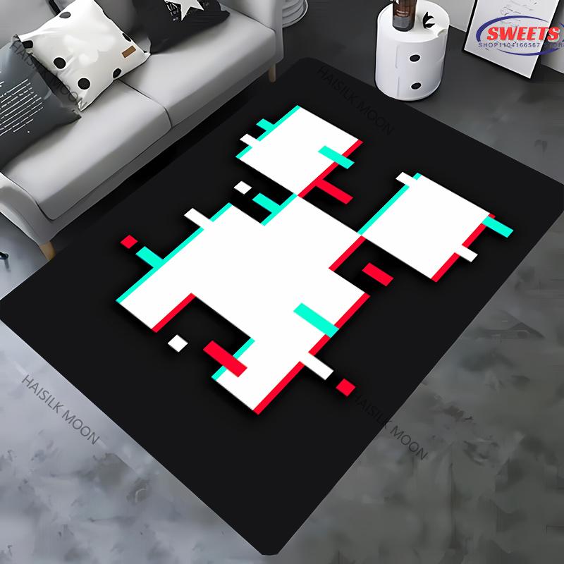 15 Sizes Funny Pixel Pattern Print Rugs Non-Slip Carpet Large Sizes Area Rugs Door Mats for Bedroom Living Room Gaming Room Mats
