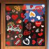 Valentine'S Day Window Decor Reusable Red Pink Heart Shaped Static Stickers Glass Art Decals Home Wall Stickers 6/12 Sheets