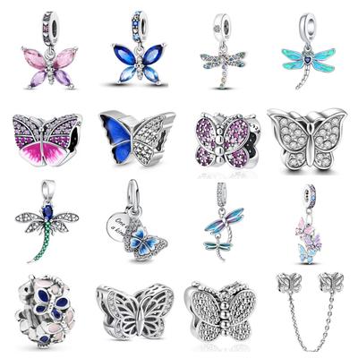 New Copper Butterfly Style Dragonfly Charm Tulip Beads Suitable For European Bracelets Diy Decorative Pendant Birthday Present