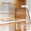 Transparent Office Storage Basket - Stackable Rectangular Plastic Organizer for Snacks and Sundries