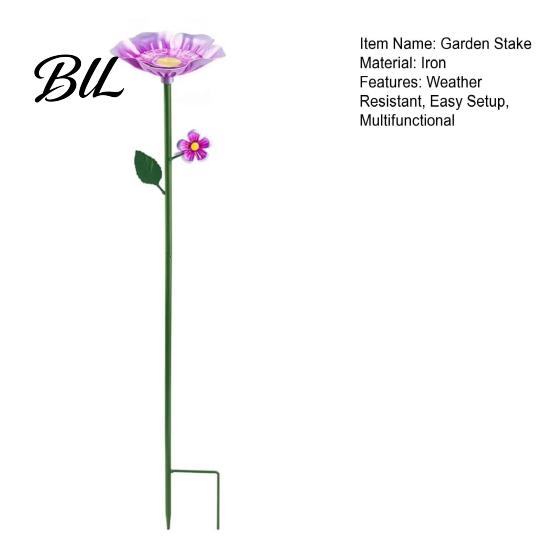 Outdoor Garden Decor Metal Flower Stake Bee Watering Station Bird Bath Butterfly Water Feeder with for Pollinators Birds Yard Patio Floral Sculpture