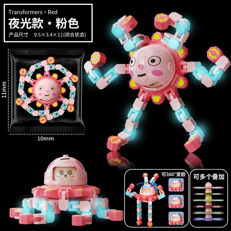 Face-changing Fingertip Top Decompression Toy Transforming Luminous Children's Kindergarten Gift