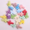 17x14mm Solid Color Ceramic Cross Beads for DIY Jewelry Making