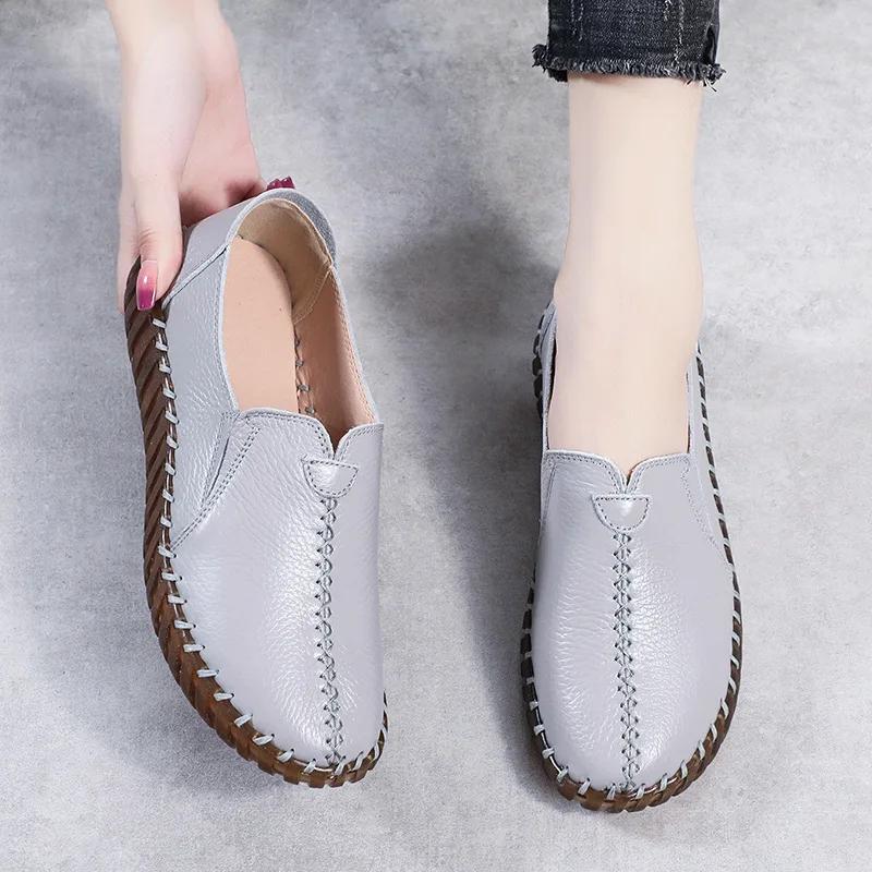 Waterproof Loafers Wide Width Women Driving Shoes Woman Black Genuine Leather Flats Red Designer Loafers Women White Moccasins