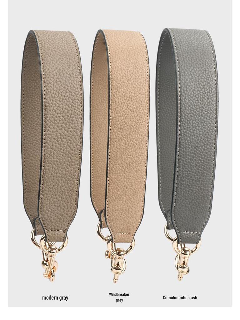 Women's Faux Leather Shoulder Strap Bag Accessory - Imitation Cowhide, Single Wide Short Handheld Strap