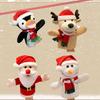 Festive Santa Claus Ventriloquist Puppet Toy Mouth Moving Plush Doll For Kids Christmas Gift
