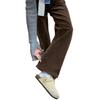 Damen-Cordhose mit hohem Bund und weitem Bein in Kaffeebraun – figurformend, Retro, samtgefüttert, perfekt für Herbst und Winter.