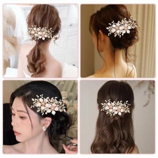 Hair accessoryhair clipkanzashicherry blossompearlrose goldgirlsladieskimonoyukatacoming-of-age ceremonygraduation ceremonywedding ceremony