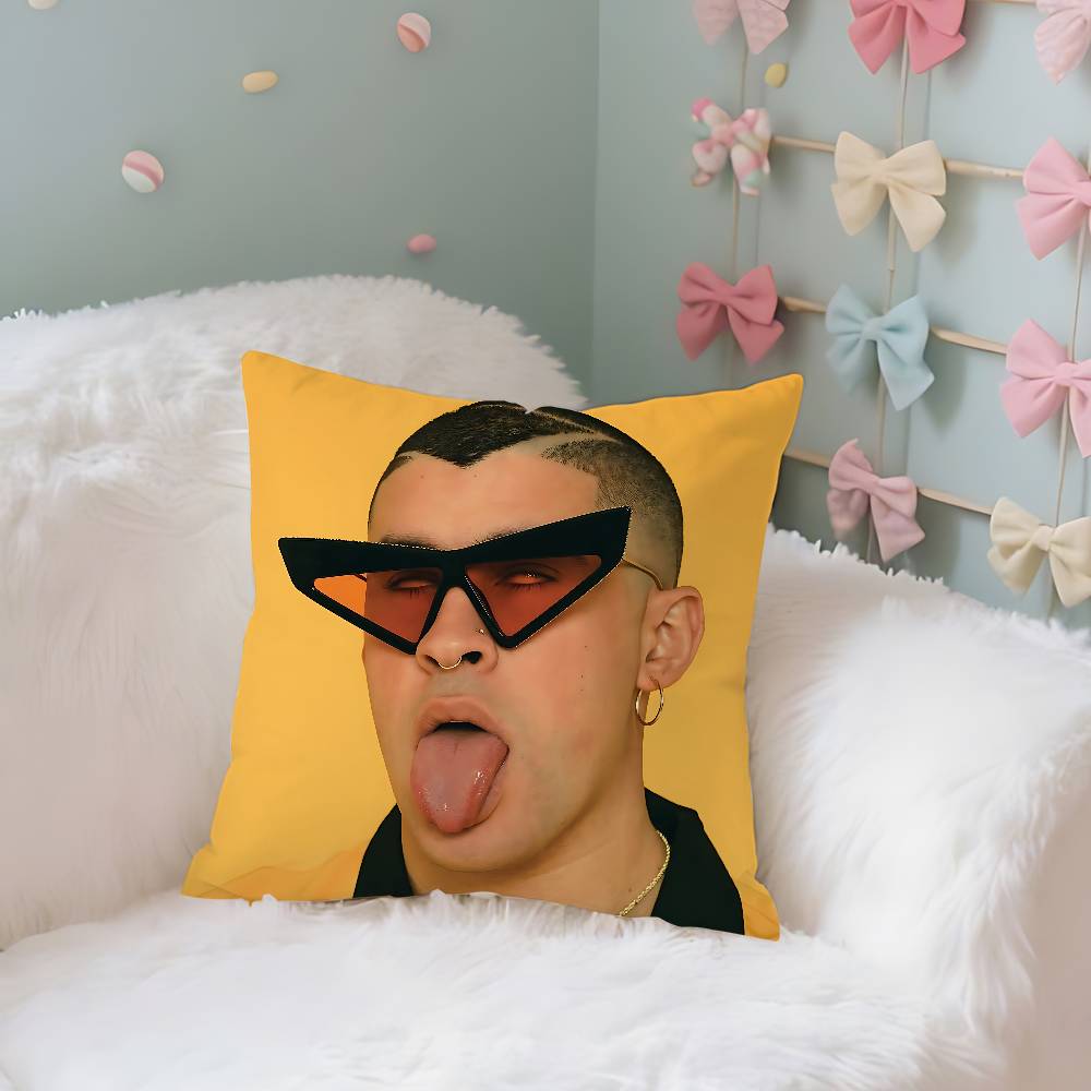 B-Bad B-Bunny Love X100pre Pillow Case Throw Pillow Cover Nordic Vintage Style Cushion Covers Home Living Room Sofa Couch Seat