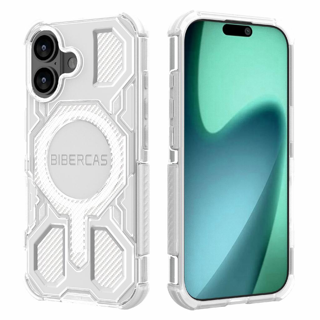BIBERCAS J-16 Transparent Series For iPhone 17 Case Compatible with MagSafe TPU+PC Phone Cover