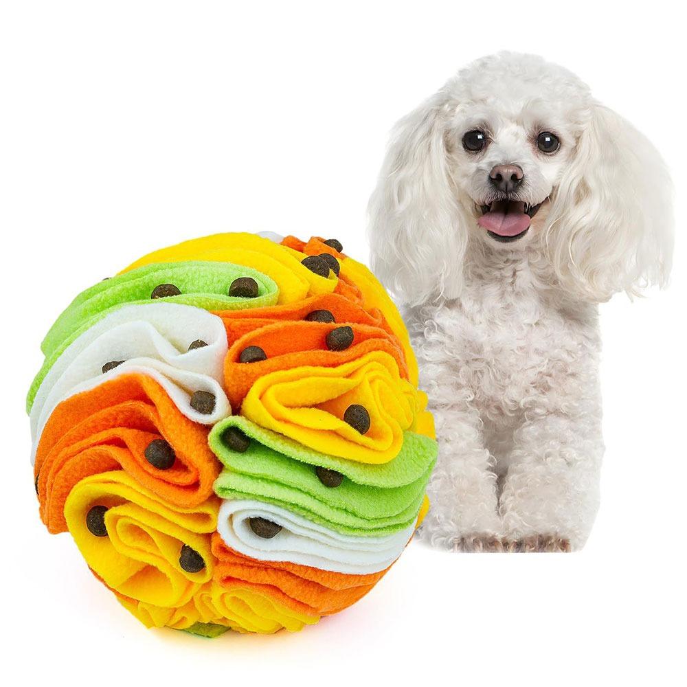 Cute Polar Fleece Interactive Dog Toys Hiding Food Portable Dog Snuffle Ball Training Durable Slow Feeder Dog