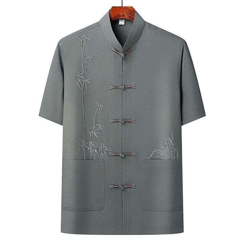 Men's Sets (Shirt + Trousers) Summer Men Shirt Short Sleeve Shirts Male Two Piece