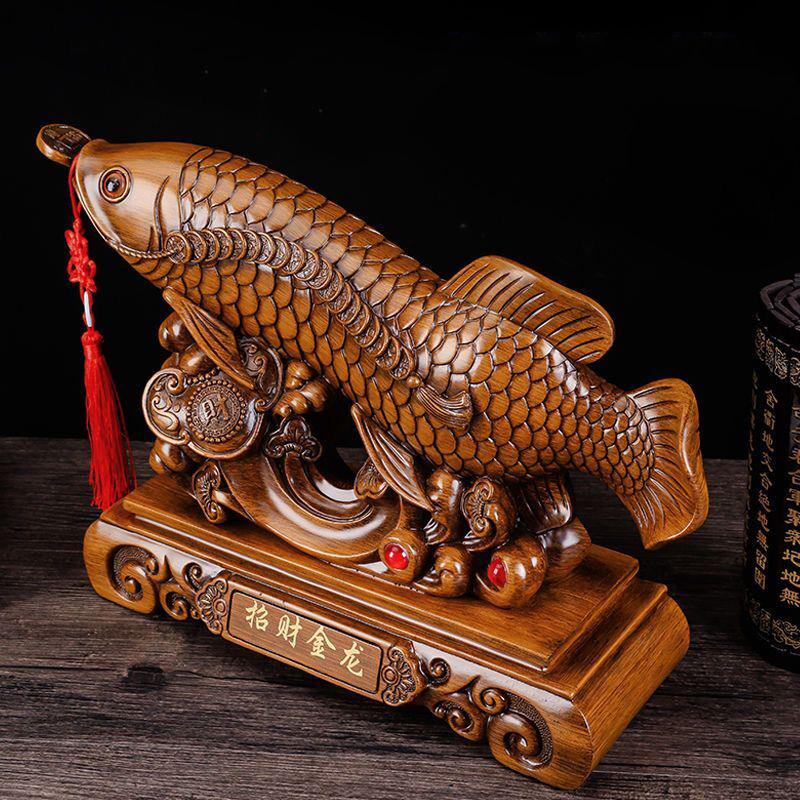 Resin Lucky Dragon Fish Decoration Statue - Sculpture Crafts  High Quality Home Living Room Office Decoration Animal Statue