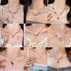 Black Cat Pink Star Beaded Necklace Female Summer Y2k Hottie Versatile Accessories Sweet Cool Collarbone Chain