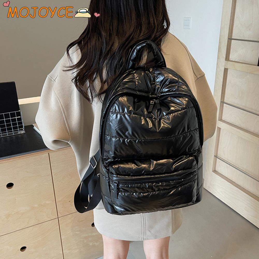 Zaino imbottito invernale Puffer per donna, grande capacità, cotone piuma, borsa da scuola, zaino casual