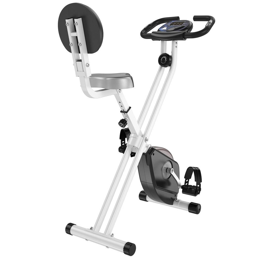 Exercise Bike Bicycle Trainer with 8-Level Adjustable Magnetic Resistance Height-Adjustable Steel Black+Grey