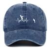 Retro Fishing Pattern Design Embroidery Baseball Cap Visor Adjustable Baseball Hats Washed Cotton Sunscreen Hats For Man Women