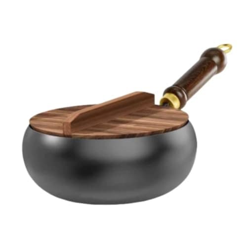 

Deerou Traditional Iron Pot, Handmade Iron Wok, Non-Stick, Rust-Resistant, Wooden Handle, Premium Iron Frying Pan, No Chemical Coating, Iron Supplemen