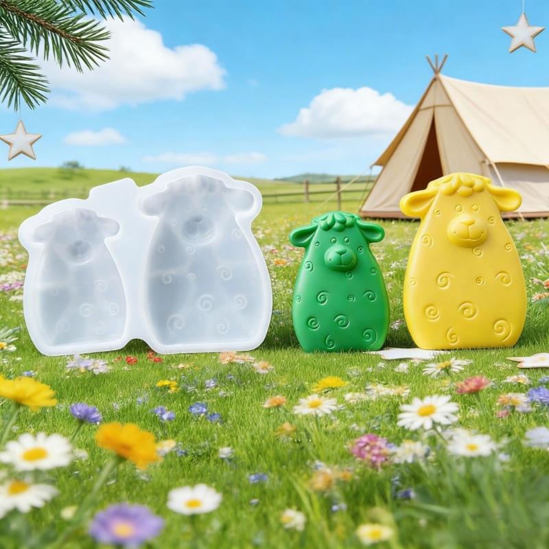 Creative Half Relief Sheep Silicone Mould For Candle Making And Home Decoration
