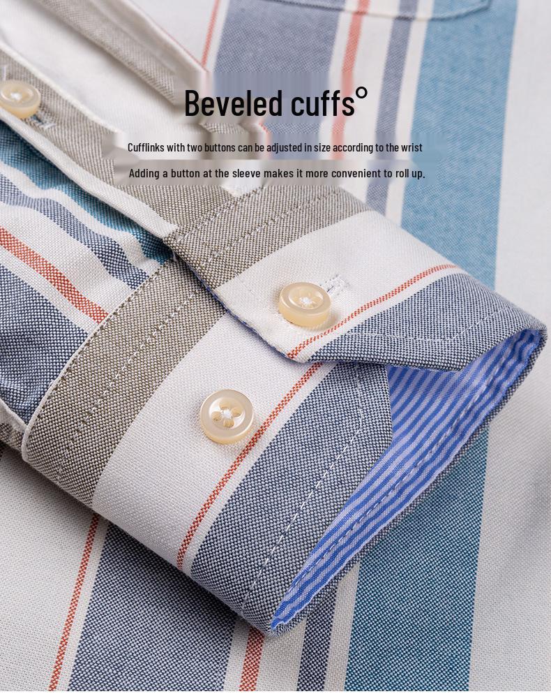 Men's Plus Size Plaid Oxford Cotton Long-Sleeve Shirt