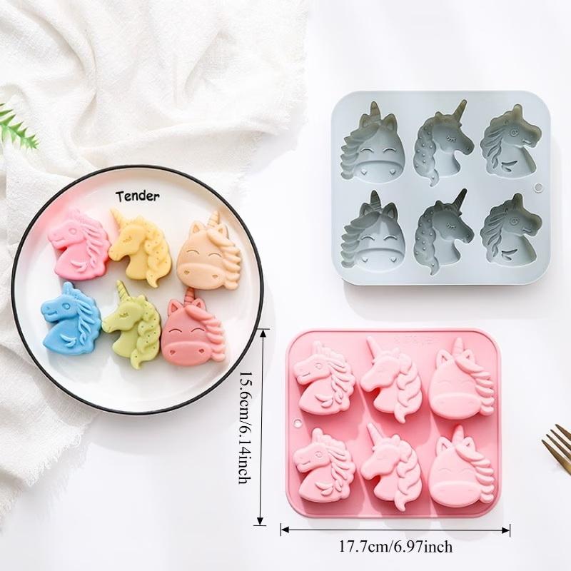 6 Cavity 3D Different Pegasus-Shaped Silicone Mold Fondant Candy Chocolate Mould Handmade Soap Ice Cube Molds Cake Decoration