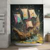 Artistic Sailboat Shower Curtain Waterproof Printed for Bathroom Decor Home Decoration Watermelon Print Bathtub Cover Size 180x2